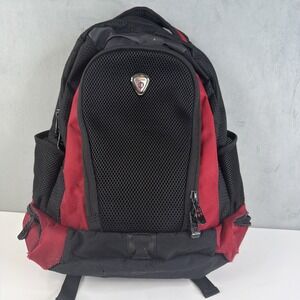 CALPAK Backpack Black Red Travel School Work Bag Padded Mesh Multi Pocket